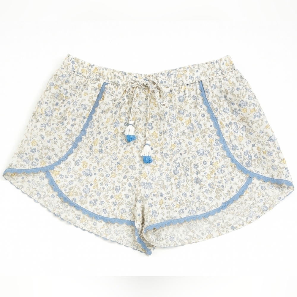 Rachel Ashwell Floral Lace Trim Eyelet Tassel Sleep Short